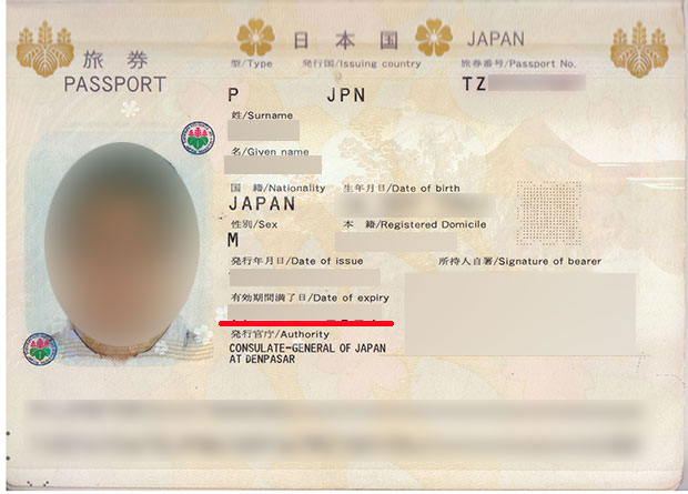 パスポートデータ面