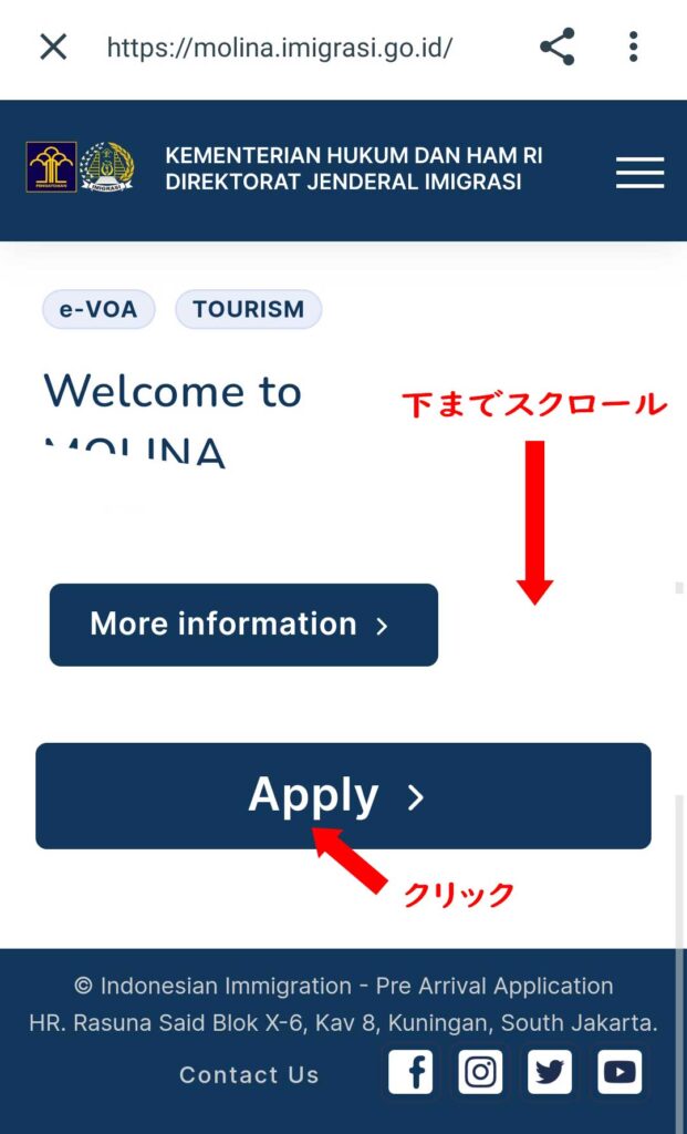 e-VOA登録サイトトップページ
