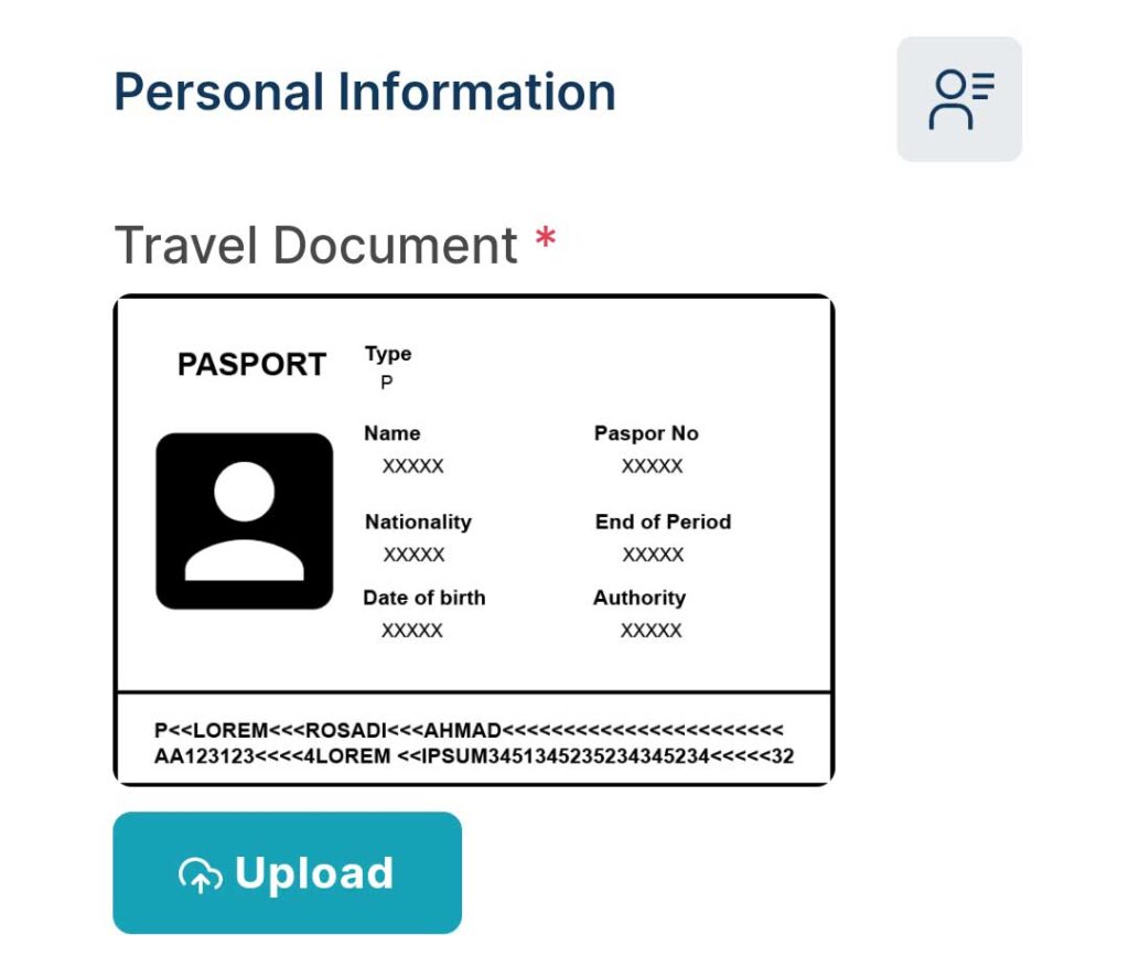 パスポート画像データアップロード